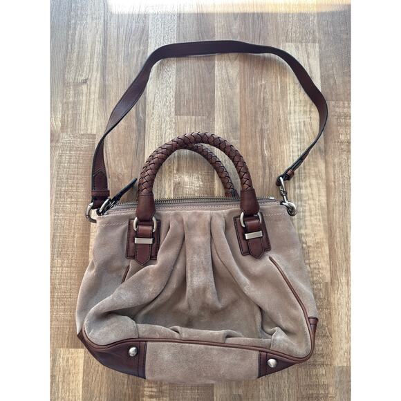 Vintage Y2K Women's Banana Republic Leather Suede Hobo Satchel in Brown - Picture 5 of 7